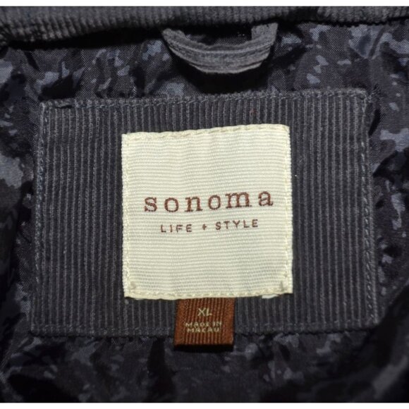 Sonoma Gray Corduroy Double Breasted Button Up Hooded Jacket Pea Coat Size XL - Picture 12 of 14
